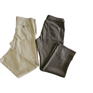 Tommy Bahama Pants Mens 38x32 Lot of 2 Beige Brown Cotton Pockets Stretch Preppy